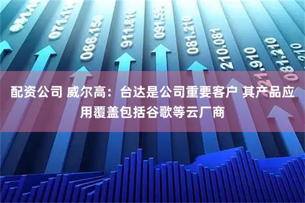 配资公司 威尔高：台达是公司重要客户 其产品应用覆盖包括谷歌等云厂商