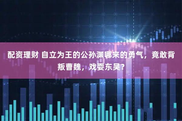 配资理财 自立为王的公孙渊哪来的勇气，竟敢背叛曹魏，戏耍东吴？